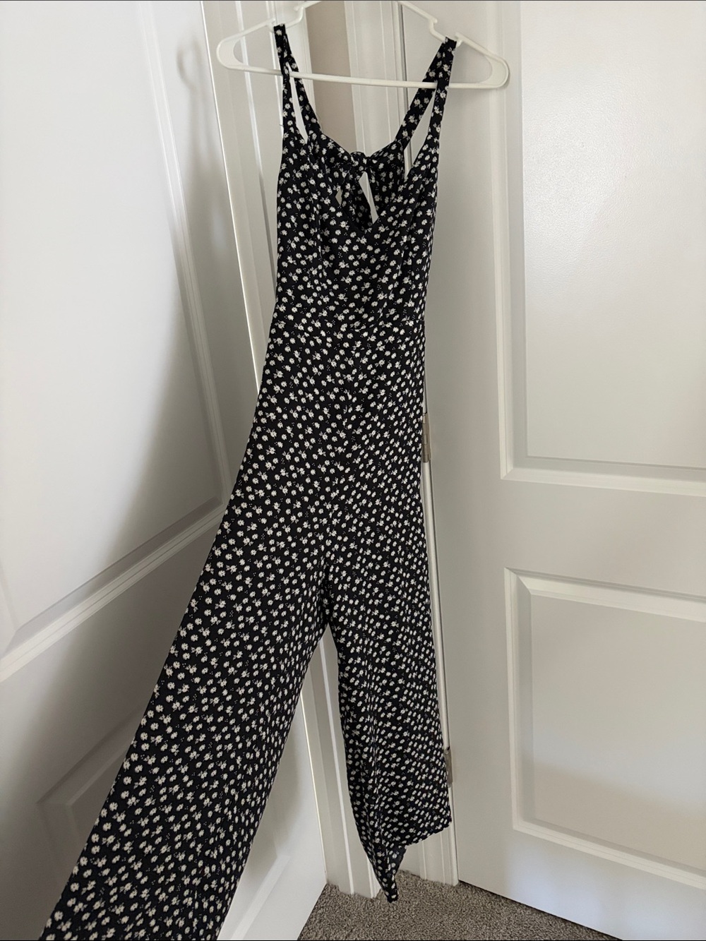 Socialite Black Floral Tie-Front Wide-Leg Jumpsuit